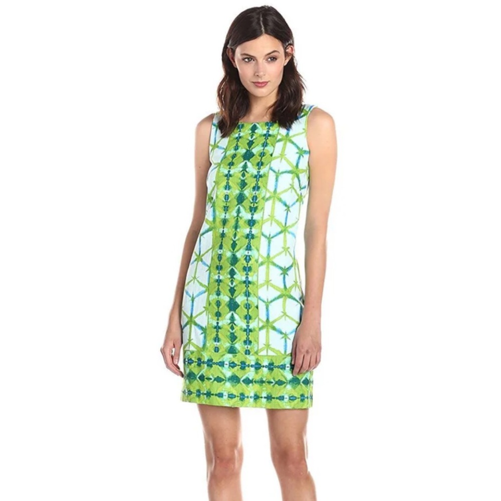 Just Taylor Dress – Women’s Size 6 – Green & Blue Geometric Print